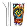 thumbnail image 1 of Saiise Geometry Dash Print Tumbler 20 Oz Stainless Steel Vacuum Insulated with Straw Coffee Cup for Home,Office,Outdoor Works Great for Ice Drinks and Hot Beverage, 1 of 8
