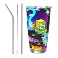thumbnail image 1 of Saiise Geometry Dash Print Tumbler 20 Oz Stainless Steel Vacuum Insulated with Straw Coffee Cup for Home,Office,Outdoor Works Great for Ice Drinks and Hot Beverage, 1 of 8