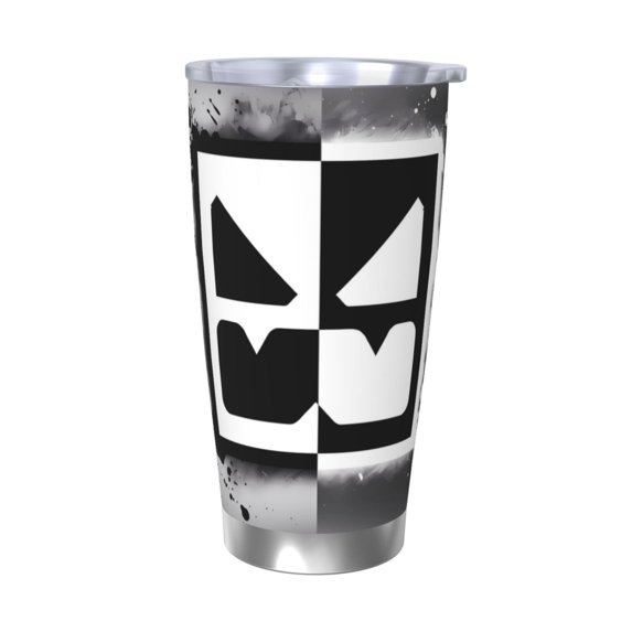 Saiise Geometry Dash Print Tumbler 20 Oz Stainless Steel Vacuum Insulated with Straw Coffee Cup for Home,Office,Outdoor Works Great for Ice Drinks and Hot Beverage