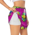 thumbnail image 1 of Saiise Geometry Dash Print Women's Shorts Hiking Athletic Shorts Yoga Lounge Active Workout Running Shorts Casual with Pockets 2.5", 1 of 7