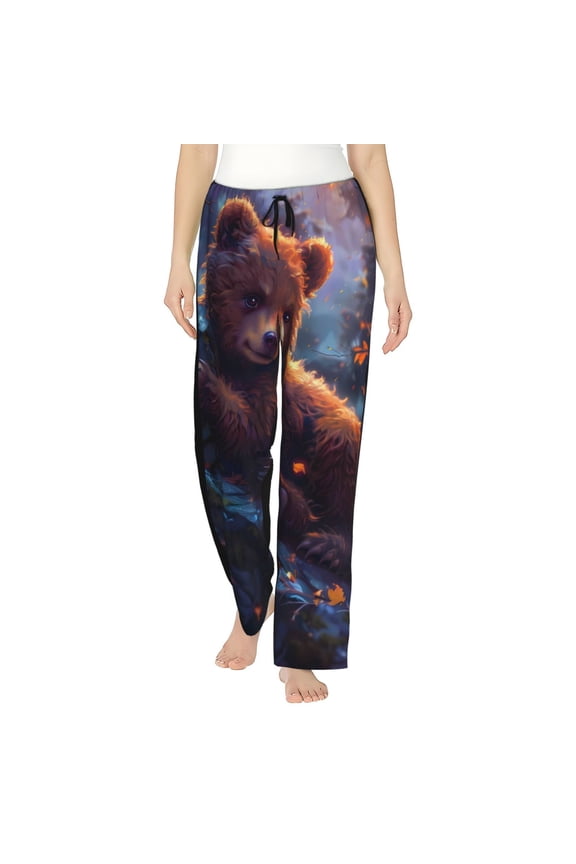 Lazy Stone Bear Womens Pajama Pants Stretch Comfy Lounge Pants Drawstring Sleep Bottoms with Pockets-