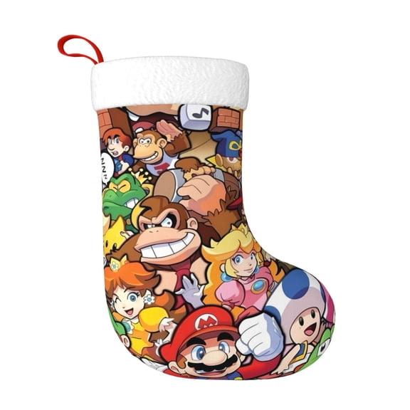 Saiise Mario Aa Print 17.7 Inches Christmas Stockings,Large Stockings for for Christmas Xmas Tree Holiday Fireplace Family Decor Gifts