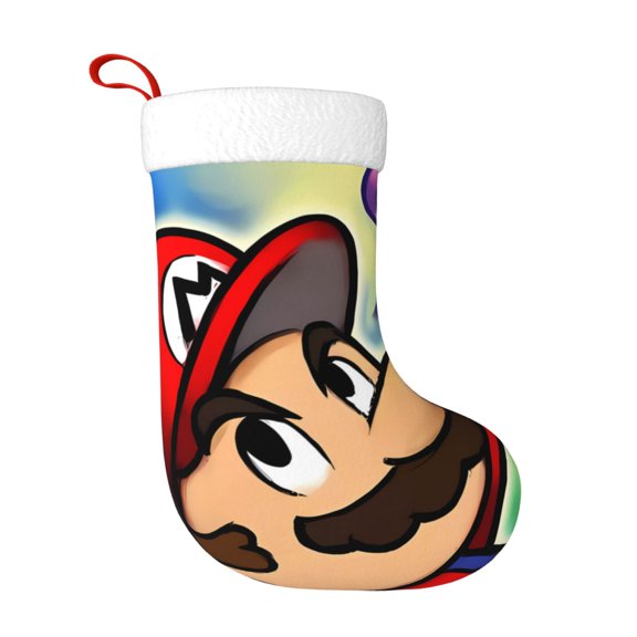 Saiise Mario Al Print 17.7 Inches Christmas Stockings,Large Stockings for for Christmas Xmas Tree Holiday Fireplace Family Decor Gifts