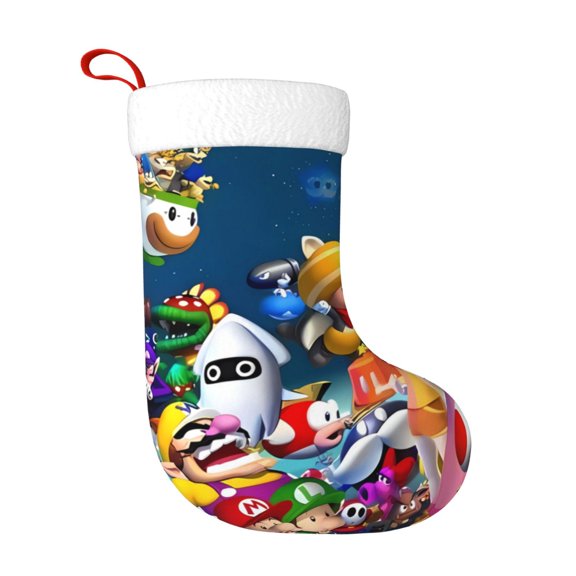 Saiise Mario Am Print 17.7 Inches Christmas Stockings,Large Stockings for for Christmas Xmas Tree Holiday Fireplace Family Decor Gifts