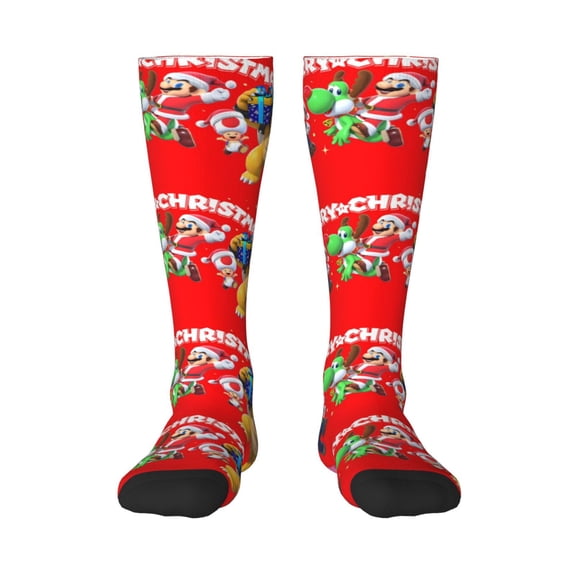 Saiise Mario An Funny Socks Men Women Boys Kids Adults Novelty Graphic Crew Tube Socks Crazy Design Casual Dress Socks for Sports,Running,Travel