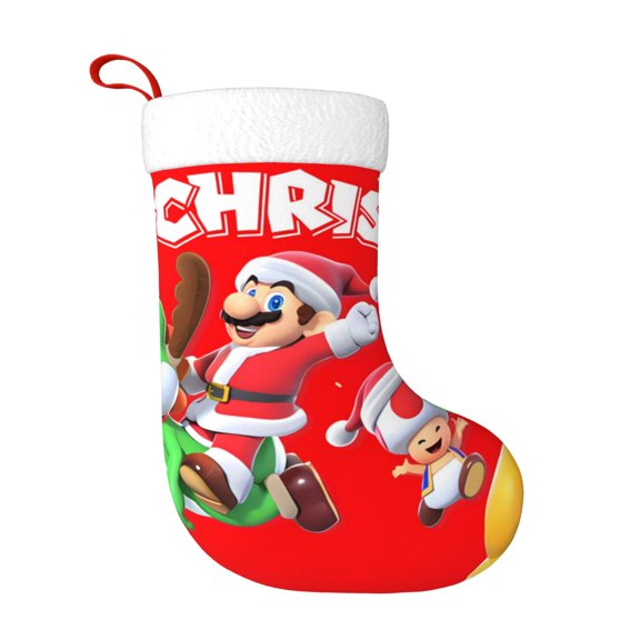 Saiise Mario An Print 17.7 Inches Christmas Stockings,Large Stockings for for Christmas Xmas Tree Holiday Fireplace Family Decor Gifts