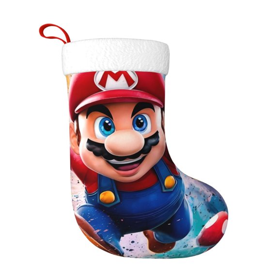 Saiise Mario Ar Print 17.7 Inches Christmas Stockings,Large Stockings for for Christmas Xmas Tree Holiday Fireplace Family Decor Gifts