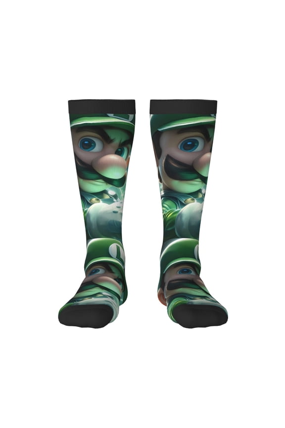 Mario As Funny Socks Men Women Boys Kids Adults Novelty Graphic Crew Tube Socks Crazy Design Casual Dress Socks for Sports,Running,Travel