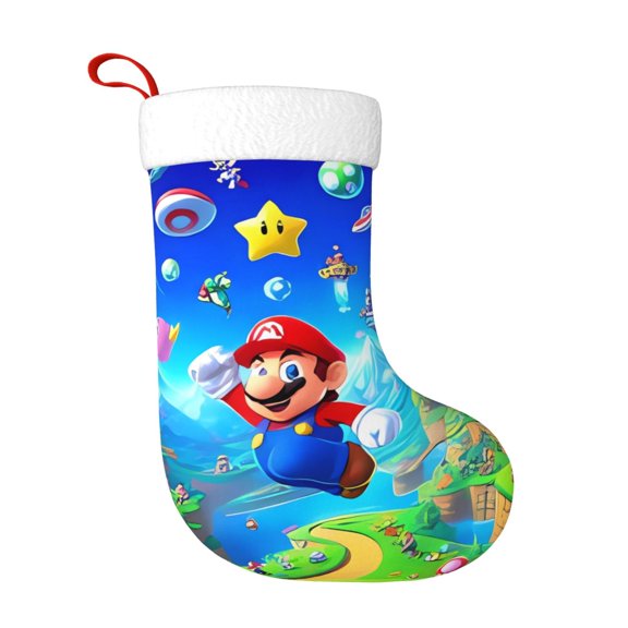 Saiise Mario Az Print 17.7 Inches Christmas Stockings,Large Stockings for for Christmas Xmas Tree Holiday Fireplace Family Decor Gifts