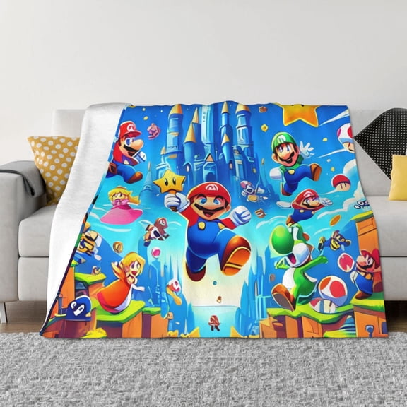 Saiise Mario Bb Throw Blanket 80"x60" ,Soft Lightweight Cozy All Season Blanket for Bed,Couch,Car