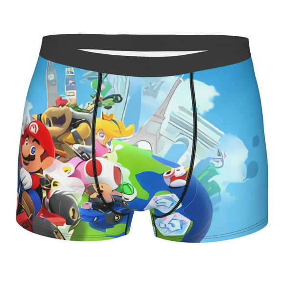 Saiise Mario Bd Men's Underwear Boxer Briefs Cotton Trunks Short Leg Underwear (S-XXL)