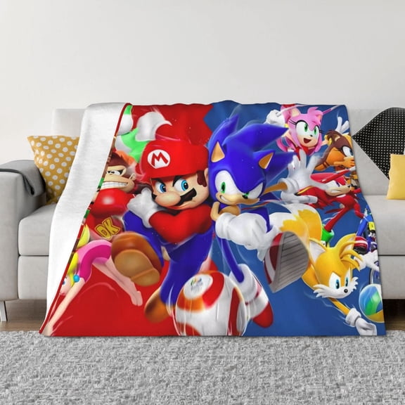 Saiise Mario Bi Throw Blanket 40"x30" ,Soft Lightweight Cozy All Season Blanket for Bed,Couch,Car