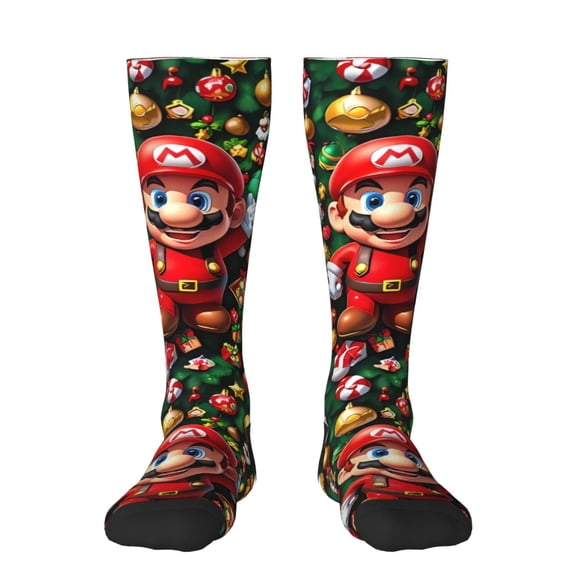 Saiise Mario Bj Funny Socks Men Women Boys Kids Adults Novelty Graphic Crew Tube Socks Crazy Design Casual Dress Socks for Sports,Running,Travel