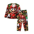 thumbnail image 1 of Saiise Mario Bj Print Women Soft Pama Sets,Long Sleeve Sleepwear Button Up 2-Piece Pjs Lounge Sets-Small, 1 of 8