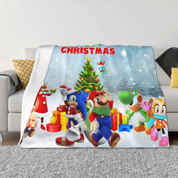 Saiise Mario Bn Throw Blanket 40"x30" ,Soft Lightweight Cozy All Season Blanket for Bed,Couch,Car