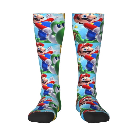 Saiise Mario Bo Funny Socks Men Women Boys Kids Adults Novelty Graphic Crew Tube Socks Crazy Design Casual Dress Socks for Sports,Running,Travel