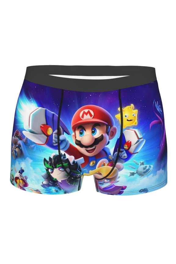 Mario Bu Men's Underwear Boxer Briefs Cotton Trunks Short Leg Underwear (S-XXL)