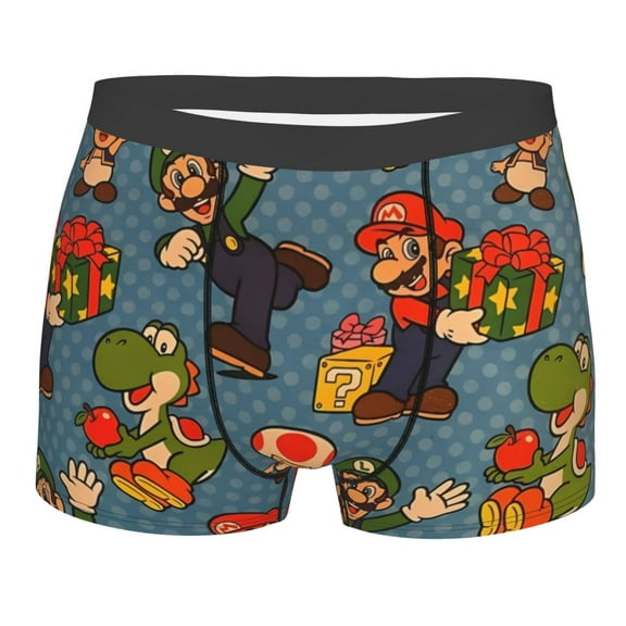 Saiise Mario Bw Men's Underwear Boxer Briefs Cotton Trunks Short Leg Underwear (S-XXL)