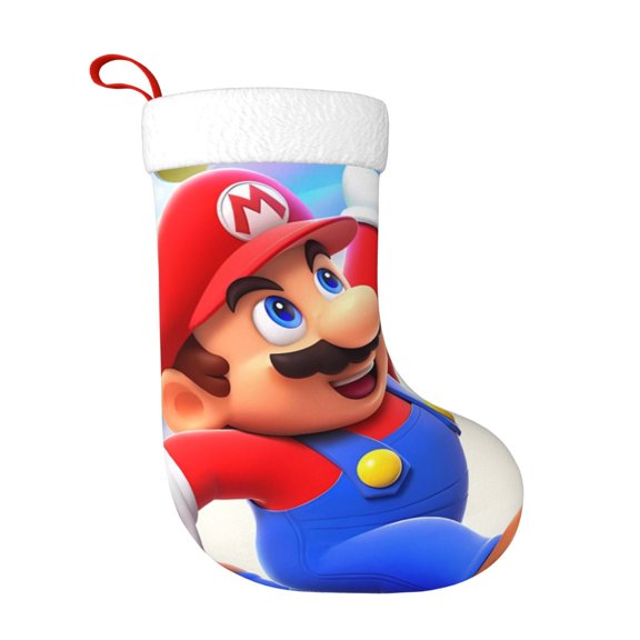 Saiise Mario Cc Print 17.7 Inches Christmas Stockings,Large Stockings for for Christmas Xmas Tree Holiday Fireplace Family Decor Gifts