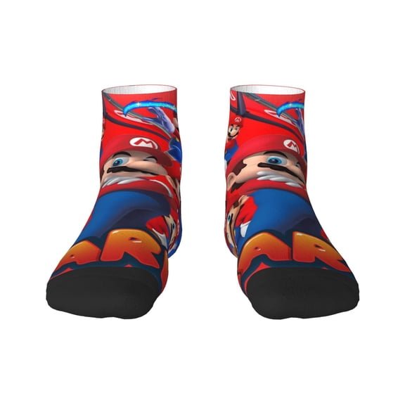 Saiise Mario Funny Socks Men Women Adults Novelty Graphic Crew Tube Socks Crazy Design Casual Dress Socks for Sports,Running,Travel