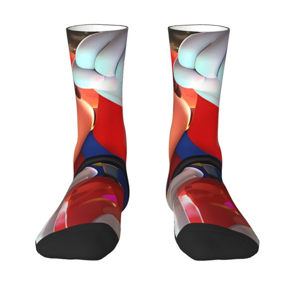 Saiise Mario Funny Socks Men Women Adults Novelty Graphic Crew Tube Socks Crazy Design Casual Dress Socks for Sports,Running,Travel