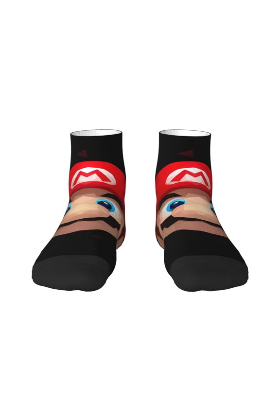 Mario Funny Socks Men Women Adults Novelty Graphic Crew Tube Socks Crazy Design Casual Dress Socks for Sports,Running,Travel