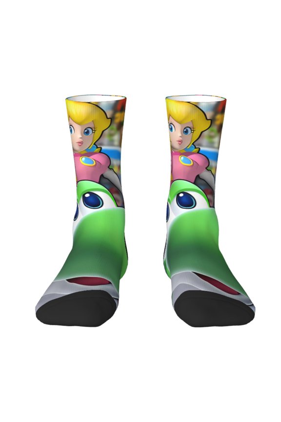 Mario Funny Socks Men Women Adults Novelty Graphic Crew Tube Socks Crazy Design Casual Dress Socks for Sports,Running,Travel
