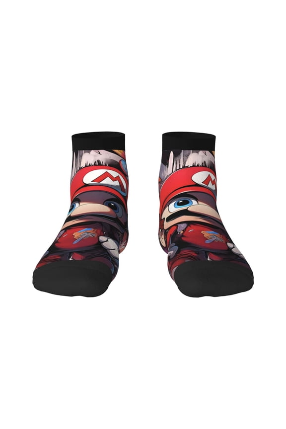 Mario Funny Socks Men Women Adults Novelty Graphic Crew Tube Socks Crazy Design Casual Dress Socks for Sports,Running,Travel