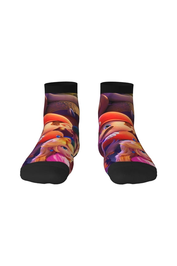 Mario Funny Socks Men Women Adults Novelty Graphic Crew Tube Socks Crazy Design Casual Dress Socks for Sports,Running,Travel