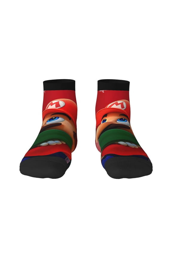 Mario Funny Socks Men Women Adults Novelty Graphic Crew Tube Socks Crazy Design Casual Dress Socks for Sports,Running,Travel