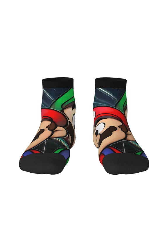 Mario Funny Socks Men Women Adults Novelty Graphic Crew Tube Socks Crazy Design Casual Dress Socks for Sports,Running,Travel