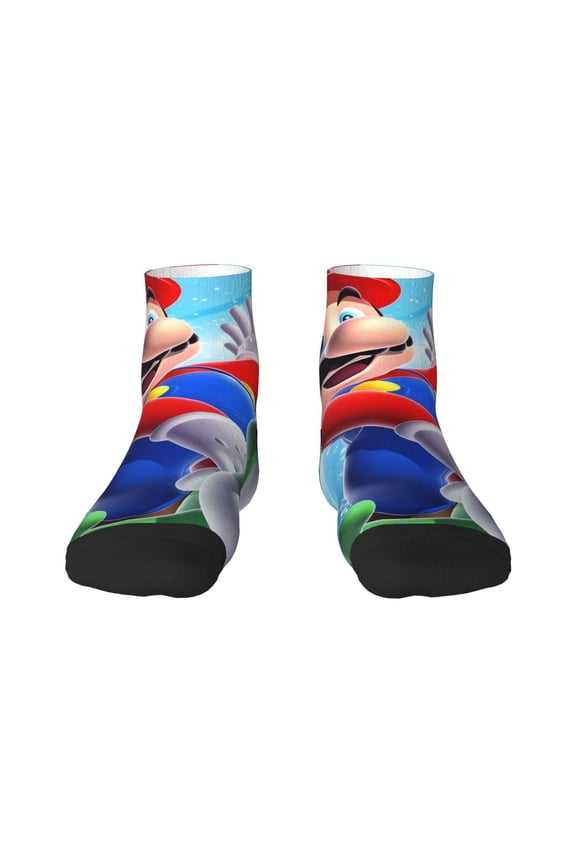 Mario Funny Socks Men Women Adults Novelty Graphic Crew Tube Socks Crazy Design Casual Dress Socks for Sports,Running,Travel