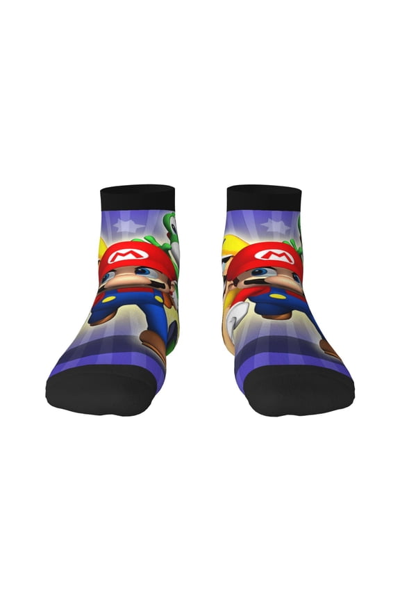 Mario Funny Socks Men Women Adults Novelty Graphic Crew Tube Socks Crazy Design Casual Dress Socks for Sports,Running,Travel