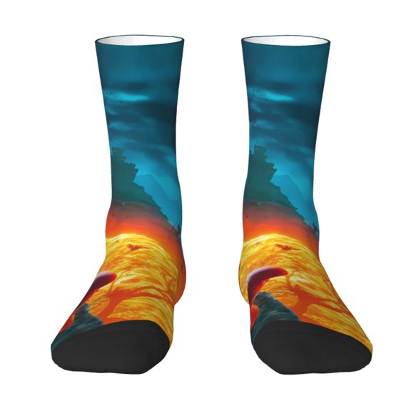 Saiise Mario Funny Socks Men Women Adults Novelty Graphic Crew Tube Socks Crazy Design Casual Dress Socks for Sports,Running,Travel