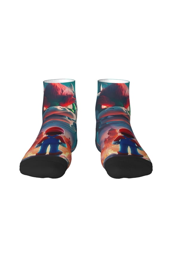 Mario Funny Socks Men Women Adults Novelty Graphic Crew Tube Socks Crazy Design Casual Dress Socks for Sports,Running,Travel