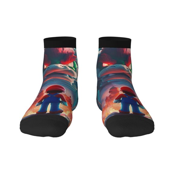 Saiise Mario Funny Socks Men Women Adults Novelty Graphic Crew Tube Socks Crazy Design Casual Dress Socks for Sports,Running,Travel