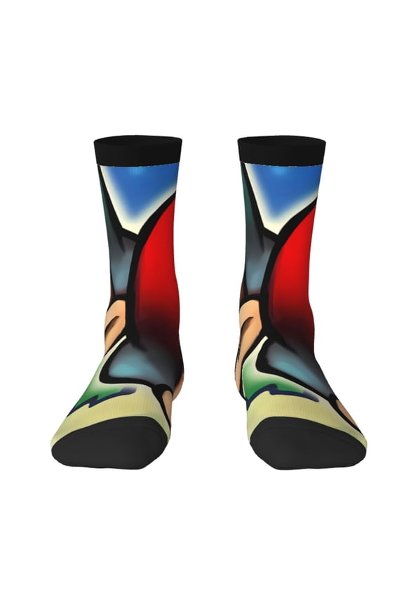 Mario Funny Socks Men Women Adults Novelty Graphic Crew Tube Socks Crazy Design Casual Dress Socks for Sports,Running,Travel