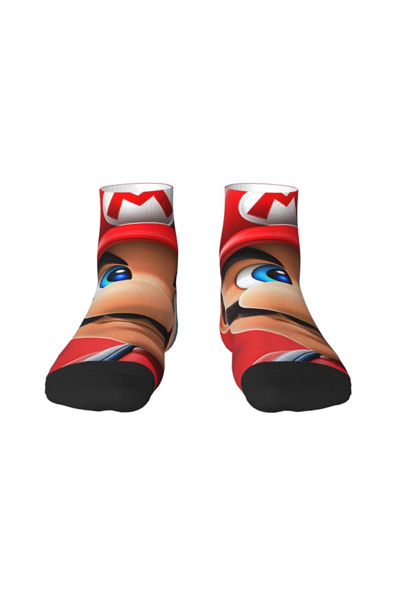 Mario Funny Socks Men Women Adults Novelty Graphic Crew Tube Socks Crazy Design Casual Dress Socks for Sports,Running,Travel