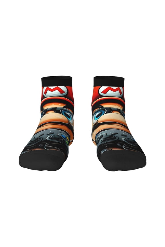 Mario Funny Socks Men Women Adults Novelty Graphic Crew Tube Socks Crazy Design Casual Dress Socks for Sports,Running,Travel