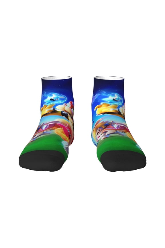 Mario Funny Socks Men Women Adults Novelty Graphic Crew Tube Socks Crazy Design Casual Dress Socks for Sports,Running,Travel