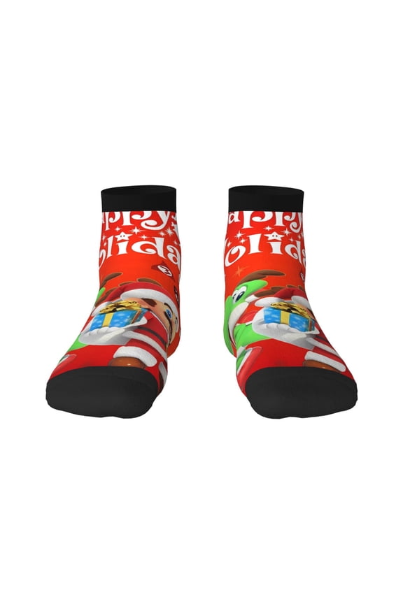 Mario Funny Socks Men Women Adults Novelty Graphic Crew Tube Socks Crazy Design Casual Dress Socks for Sports,Running,Travel