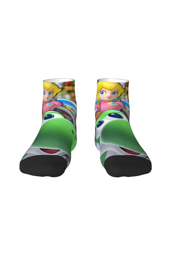 Mario Funny Socks Men Women Adults Novelty Graphic Crew Tube Socks Crazy Design Casual Dress Socks for Sports,Running,Travel