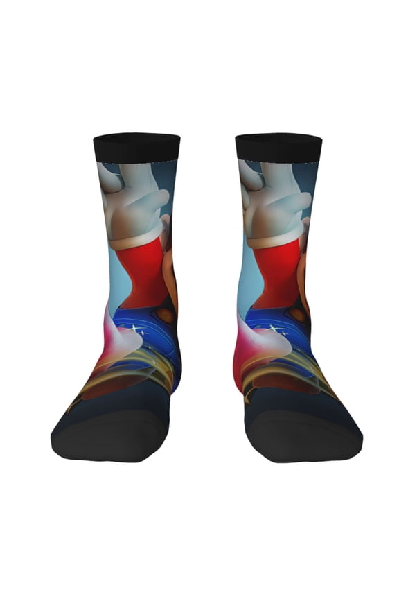 Mario Funny Socks Men Women Adults Novelty Graphic Crew Tube Socks Crazy Design Casual Dress Socks for Sports,Running,Travel