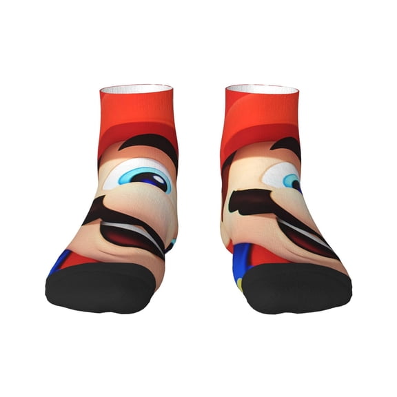 Saiise Mario Funny Socks Men Women Adults Novelty Graphic Crew Tube Socks Crazy Design Casual Dress Socks for Sports,Running,Travel