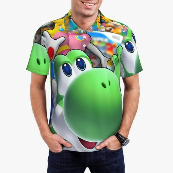 Saiise Mario G Mens Golf Shirt Moisture Wicking Dry Fit Mens Polo Shirts Dry Fit Performance Men's Golf Shirts Regular Fit Fashion Print