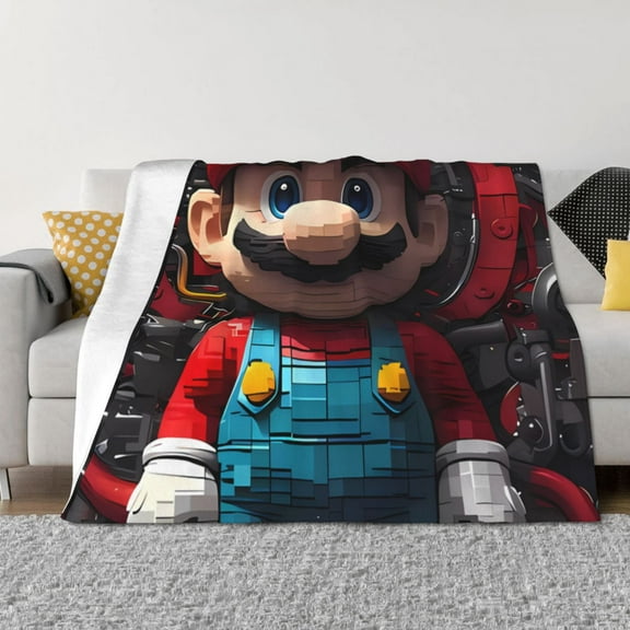 Saiise Mario H Throw Blanket 40"x30" ,Soft Lightweight Cozy All Season Blanket for Bed,Couch,Car