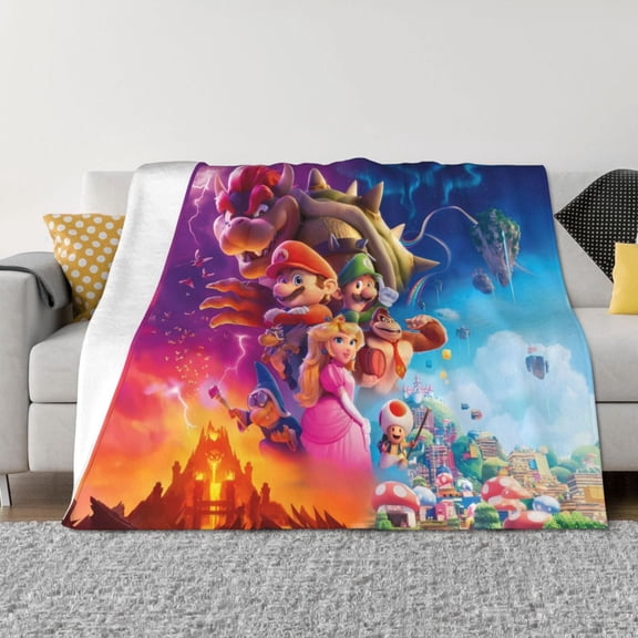 Saiise Mario I Throw Blanket 60"x50" ,Soft Lightweight Cozy All Season Blanket for Bed,Couch,Car