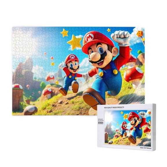 Saiise Mario Print 1000 Jigsaw Puzzle for Adults and Family,Impossible Hard Difficult Challenging Puzzles for Adults - Finished Puzzle Size is 29.5 x 19.7 inch