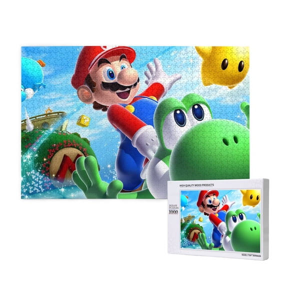 Saiise Mario Print 1000 Jigsaw Puzzle for Adults and Family,Impossible Hard Difficult Challenging Puzzles for Adults - Finished Puzzle Size is 29.5 x 19.7 inch