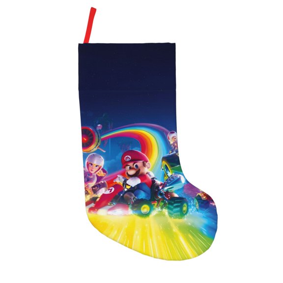 Saiise Mario Print 18 Inches Christmas Stockings,Large Stockings for for Christmas Xmas Tree Holiday Fireplace Family Decor Gifts